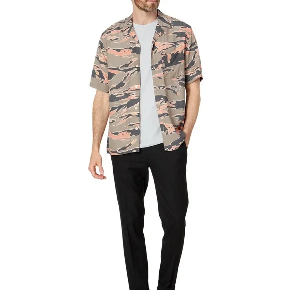 NWT All Saints Solar Camo Short Sleeve Shirt - Picture 5 of 5